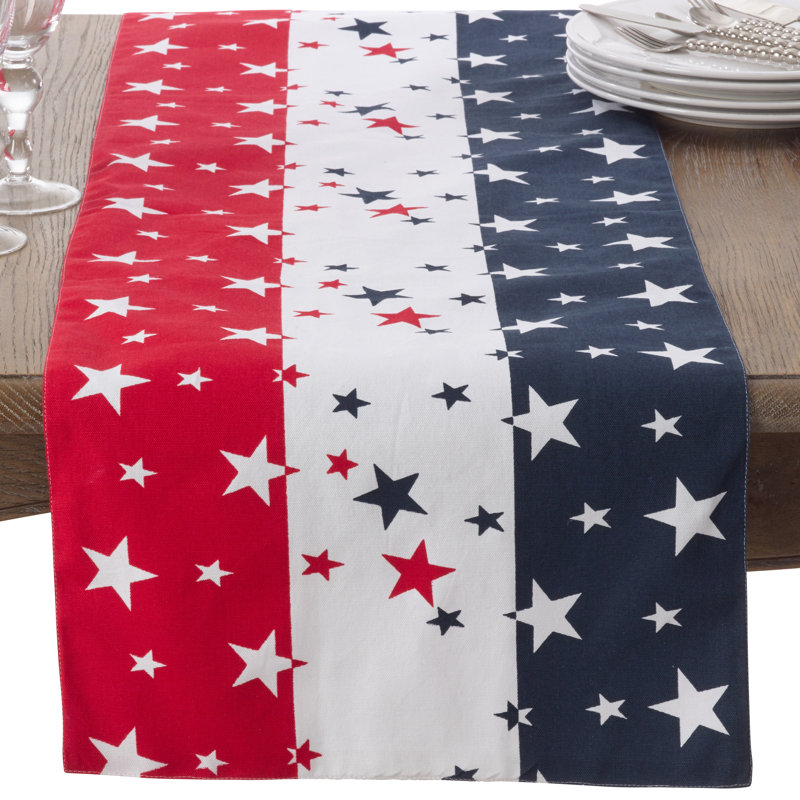 Saro American Flag Cotton Table Runner & Reviews Wayfair